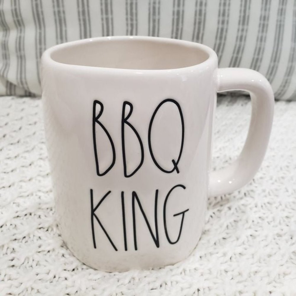 Rae Dunn "BBQ King" White Mug Collection